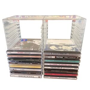 Atlantic 28 CD Holder Organizer Storage clear acrylic Vtg desktop retro games